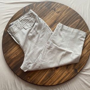 Bundle3&Save- 20W Larry Levine Capri Dress Pants - Grey and Pink Plaid